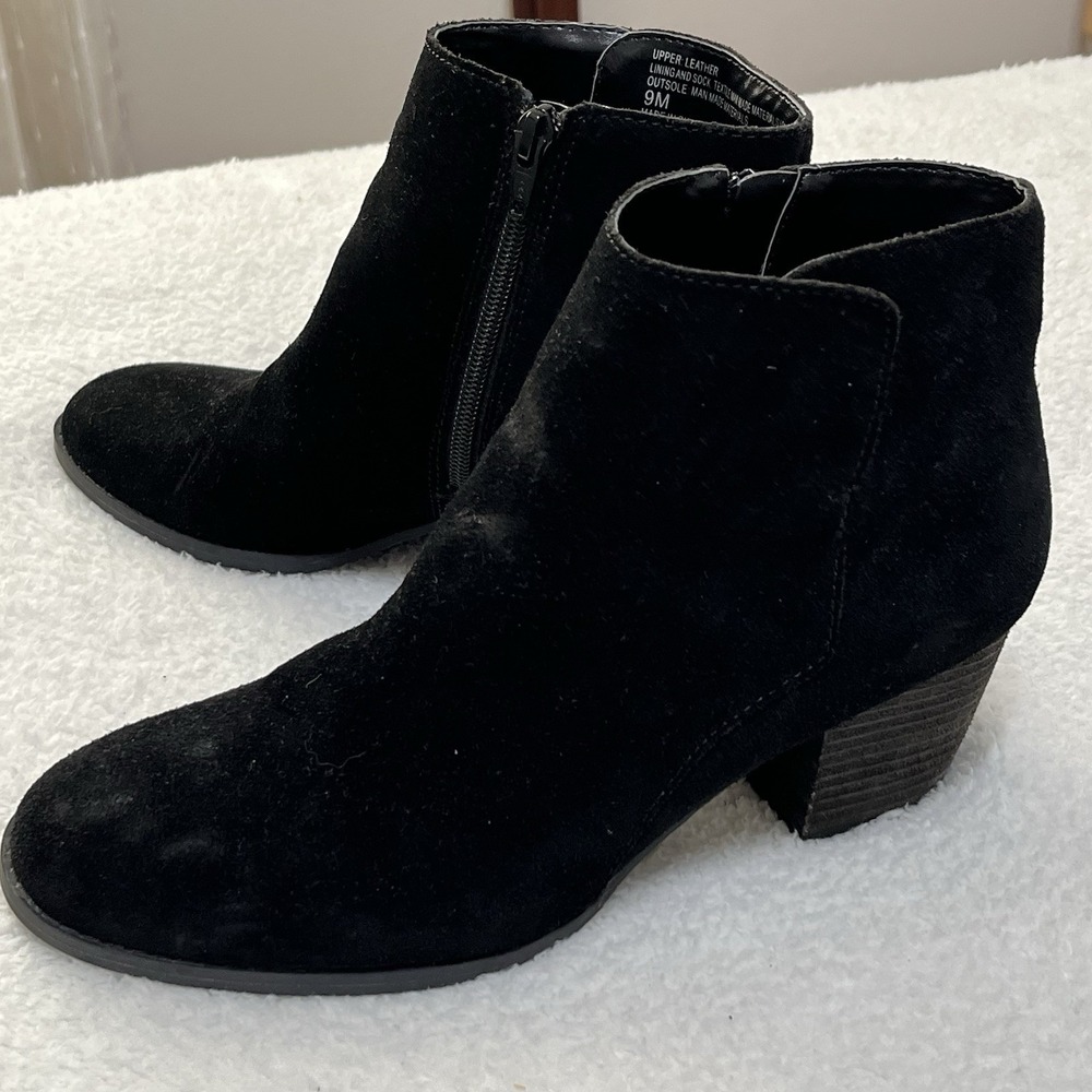 J.Jill Women's Suede Leather Booties Sz 9M Black‎ Zip